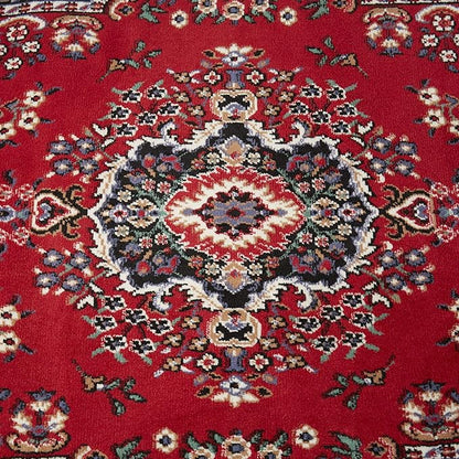 Home Dynamix Premium Sakarya Traditional Medallion Border Area Rug, Claret, 1'9"x7'2" Runner