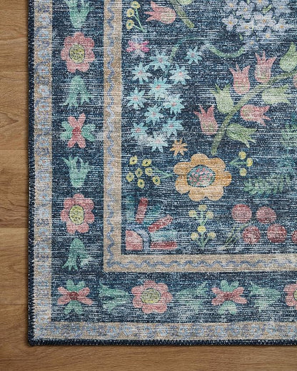 Loloi Rifle Paper Co. Maison Collection MAO-06 Blue/Multi 3'-9" x 5'-6", .19" Pile Height, Accent Rug