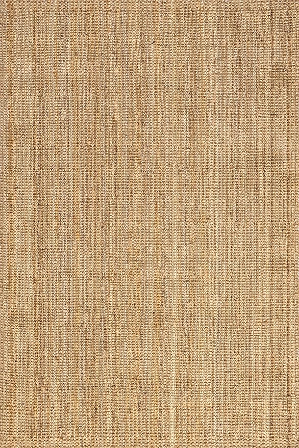 nuLOOM Ashli Solid Farmhouse Jute Area Rug, 3x5, Natural