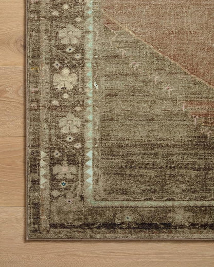 Loloi Magnolia Home by Joanna Gaines Sinclair Collection SIN-06 Clay/Tobacco 2'-3" x 3'-9", .25" Pile Height, Machine Washable, Accent Rug