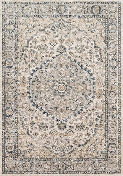 Loloi Teagan Collection TEA-01 Natural/Lt. Grey 2'-8" x 4' Accent Rug, Large, Soft Neutral Rug, High-Traffic for Living Room, Bedroom, Home Office, Dining Area