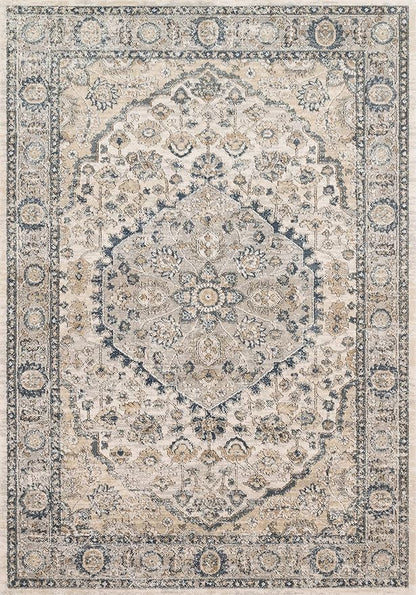 Loloi Teagan Collection TEA-01 Natural/Lt. Grey 7'-11" x 10'-6" Area Rug, Large, Soft Neutral Rug, High-Traffic for Living Room, Bedroom, Home Office, Dining Area