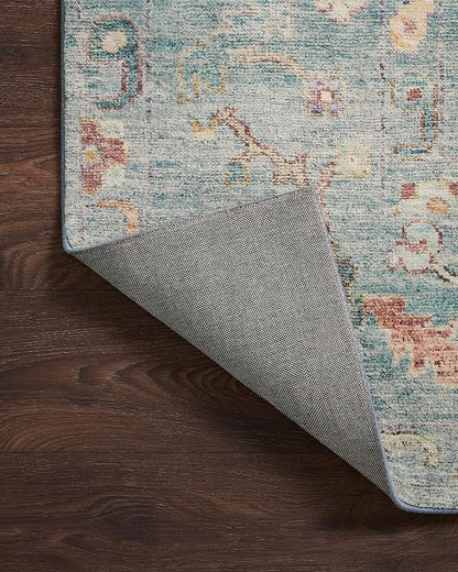 Loloi Margot Collection MAT-06 Denim/Multi 7'-6" x 9'-6" Area Rug feat. CloudPile, No-Shed Easy Clean Large Patterned Area Rug for Living Room, Bedroom, Dining Area