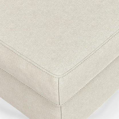 SIMPLIHOME Ava Ottoman in 100% Recycled Polyester Tightly Woven Performance Fabric, Cream, 36-inch Wide, Mid-Century Modern Style Multipurpose Table or Footrest Ottoman, Assembled,for Living Room