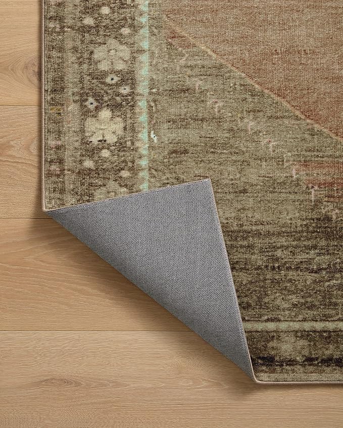 Loloi Magnolia Home by Joanna Gaines Sinclair Collection SIN-06 Clay/Tobacco 8'-6" x 11'-6", .25" Pile Height, Machine Washable, Area Rug