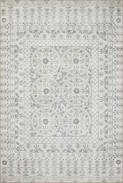 Loloi Rifle Paper Co. Maison Collection MAO-03 Rosette Ivory 3'-9" x 5'-6", .19" Pile Height, Accent Rug