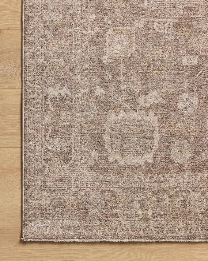 Loloi Chris Loves Julia Louisa Collection LOI-03 Taupe/Ivory 3'-6" x 5'-6", .38" Pile Height, Accent Rug