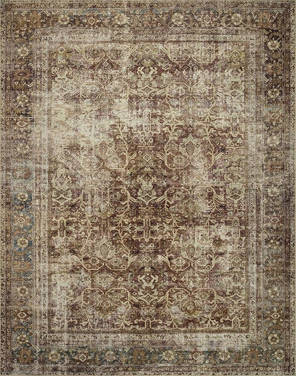 Loloi Magnolia Home by Joanna Gaines Sinclair Collection SIN-01 Rust/Lagoon 8'-6" x 11'-6", .25" Pile Height, Machine Washable, Area Rug