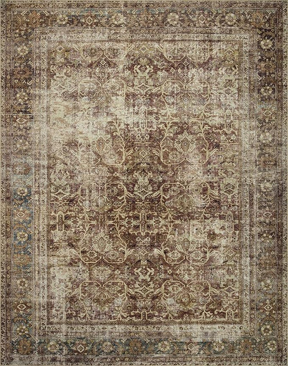 Loloi Magnolia Home by Joanna Gaines Sinclair Collection SIN-01 Rust/Lagoon 2'-3" x 7'-6", .25" Pile Height, Machine Washable, Runner Rug