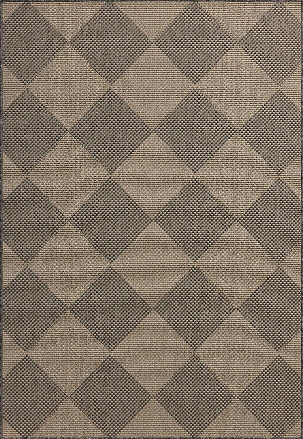 Loloi Chris Loves Julia Providence Collection PRC-04 Graphite/Sand 2'-3" x 7'-7", .12" Pile Height, Indoor/Outdoor Runner Rug