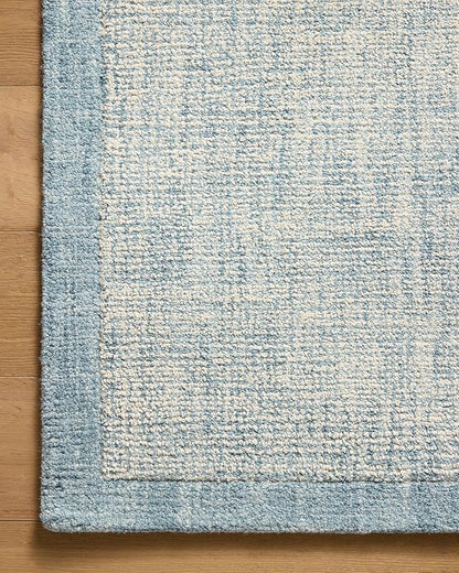 Loloi Magnolia Home by Joanna Gaines Henley Collection HNY-01 Ivory/Blue 3'-6" x 5'-6" Accent Rug