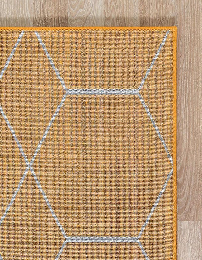 Unique Loom Trellis Frieze Collection Area Rug - Geometric (6' 1" x 9', Orange/ Ivory)