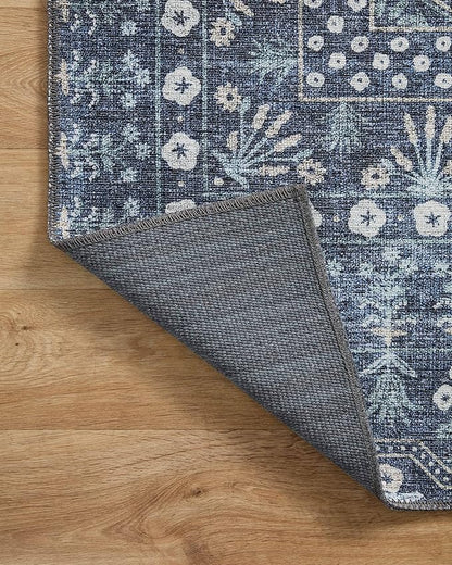 Loloi Rifle Paper Co. Maison Collection MAO-03 Rosette Blue 2'-3" x 3'-9", .19" Pile Height, Accent Rug