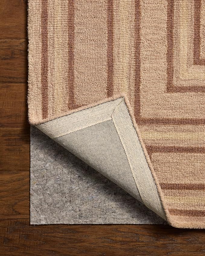 Loloi Chris Loves Julia Alfie Collection ALF-01 Blush/Rose 9'-3" x 13' Area Rug Wool Neutral Living Bedroom Dining Carpet