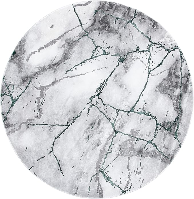 SAFAVIEH Craft Collection 10' Round Grey/Green CFT877Y Modern Abstract Non-Shedding Living Room Dining Bedroom Foyer Area Rug