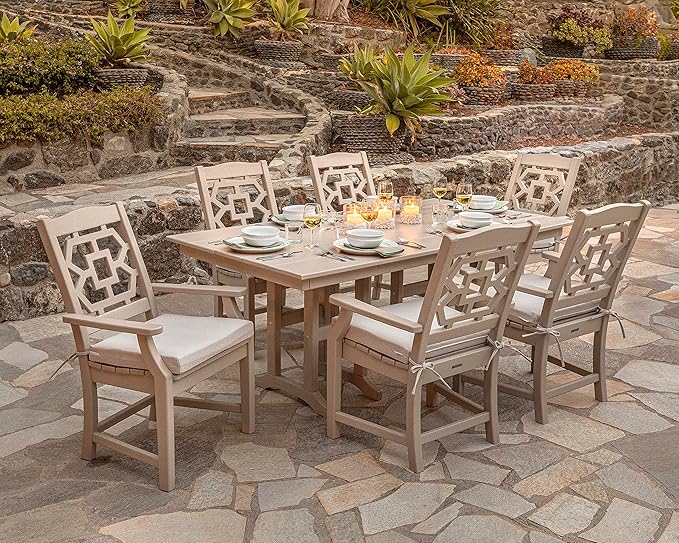 Martha Stewart by POLYWOOD® Chinoiserie Dining Side Chair in Sand