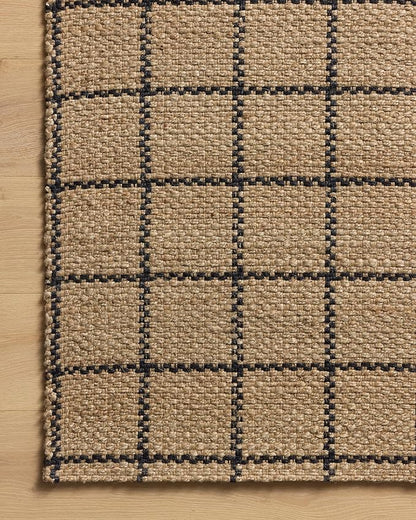Loloi Chris Loves Julia Fletcher Collection FLE-01 Natural/Black 8'-6" x 11'-6", .37" Pile Height, Area Rug