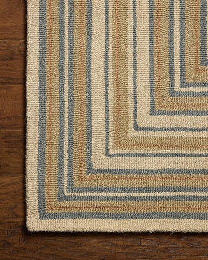 Loloi Chris Loves Julia Alfie Collection ALF-05 Natural/Multi 9'-3" x 13' Area Rug Wool Neutral Living Bedroom Dining Carpet
