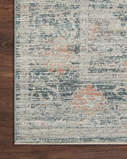 Loloi Magnolia Home by Joanna Gaines Millie Collection MIE-01 Blue/Multi 7'-10" x 10', .25" Pile Height, Area Rug