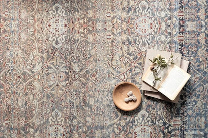 Loloi Chris Loves Julia Jules Collection JUL-06 Denim/Spice 2'-0'' x 5'-0'', .13" Pile Height, Accent Rug