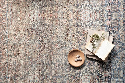 Loloi Chris Loves Julia Jules Collection JUL-06 Denim/Spice 2'-6'' x 9'-6'', .13" Pile Height, Runner Rug