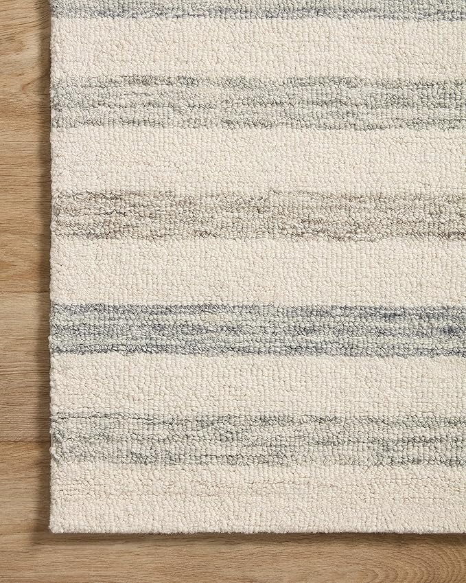 Loloi Chris Loves Julia Chris Collection CHR-05 Ivory/Slate 7'-9'' x 9'-9'', .50" Pile Height, Area Rug