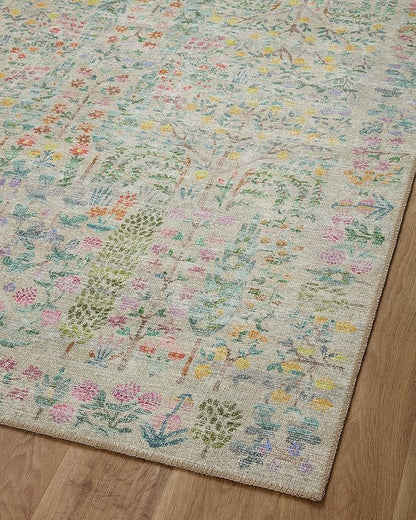 Loloi Rifle Paper Co. Maison Collection MAO-07 Khaki 7'-6" x 9'-6", .19" Pile Height, Area Rug