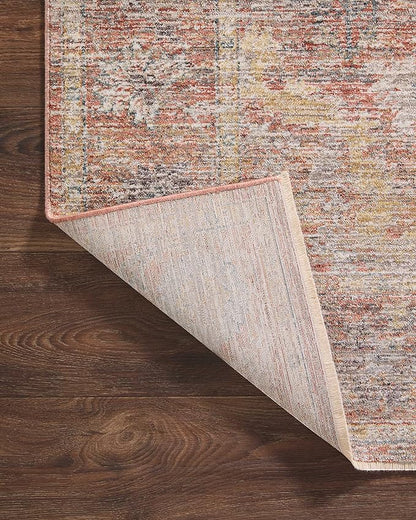 Loloi Magnolia Home by Joanna Gaines Millie Collection MIE-04 Sunset/Multi 9'-6" x 9'-6", .25" Pile Height, Round Area Rug