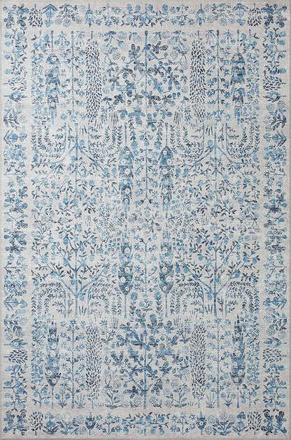 Loloi Rifle Paper Co. Maison Collection MAO-07 Blue 2'-3" x 3'-9", .19" Pile Height, Accent Rug