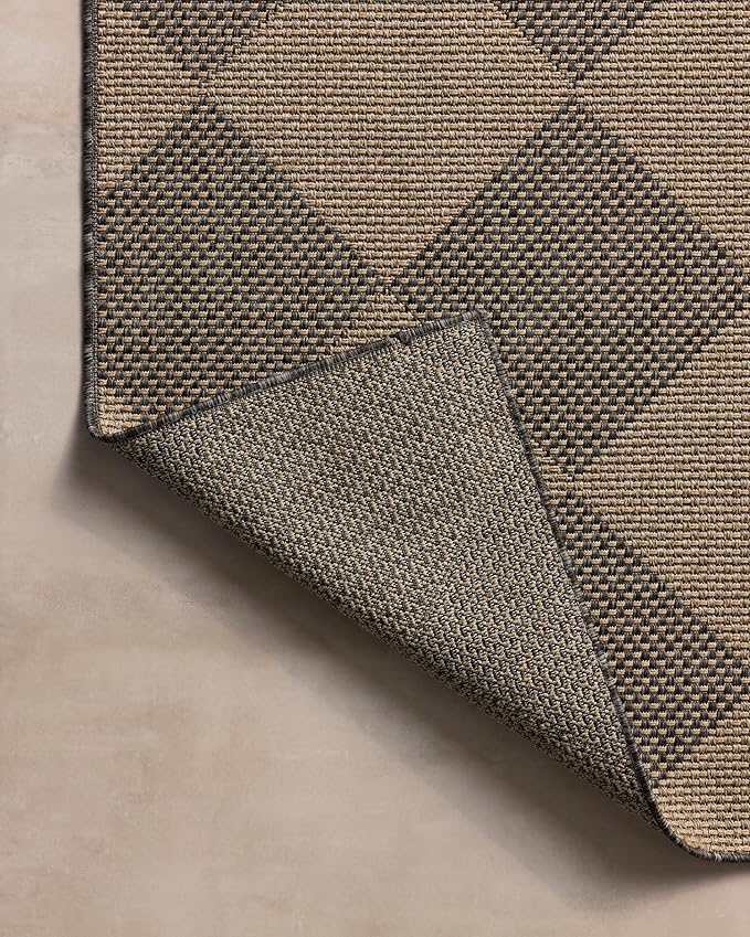 Loloi Chris Loves Julia Providence Collection PRC-04 Graphite/Sand 7'-6" x 10', .12" Pile Height, Indoor/Outdoor Area Rug