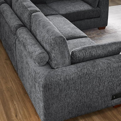 VANOMi Large Modular Sectional Sofa, Oversized Couch with Ottoman, Cloud Couch Deep Seat Sofa with Thick Cushion, Convertible Sectional Couches for Living Room Office Apartment