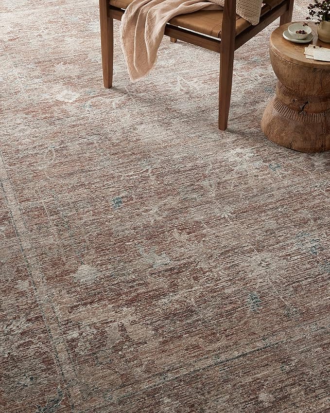 Loloi Magnolia Home by Joanna Gaines Millie Collection MIE-04 Brick/Fog 7'-10" x 10', .25" Pile Height, Area Rug