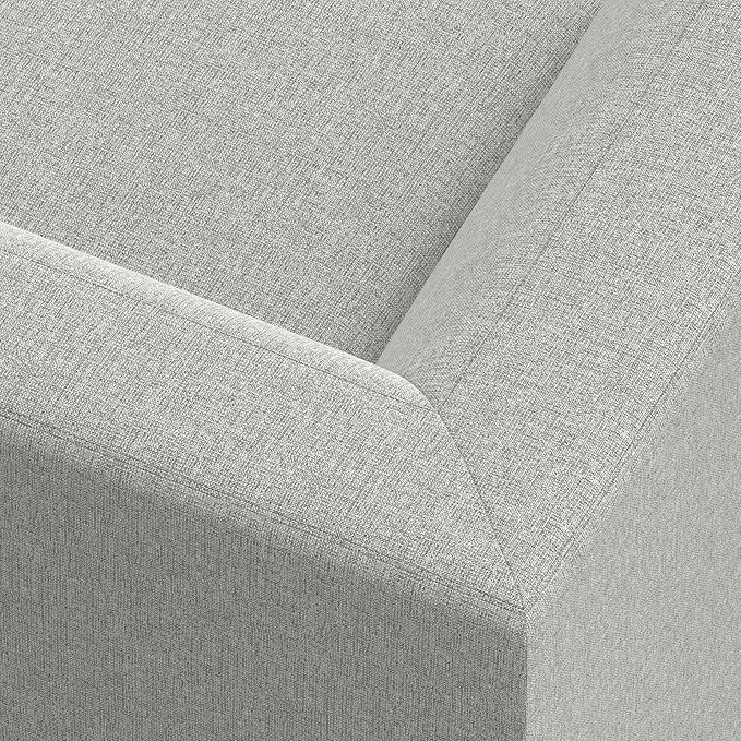 SIMPLIHOME Rex Left Corner Sectional Modular Sofa and Ottoman Set in 100% Recycled Polyester Tightly Woven Performance Fabric, Pale Grey, 116-inch-wide L-Shaped Sofa and 34-inch-Wide Ottoman