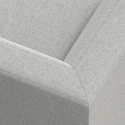 SIMPLIHOME Rex Left Corner Sectional Modular Sofa and Ottoman Set in 100% Recycled Polyester Tightly Woven Performance Fabric, Pale Grey, 116-inch-wide L-Shaped Sofa and 34-inch-Wide Ottoman