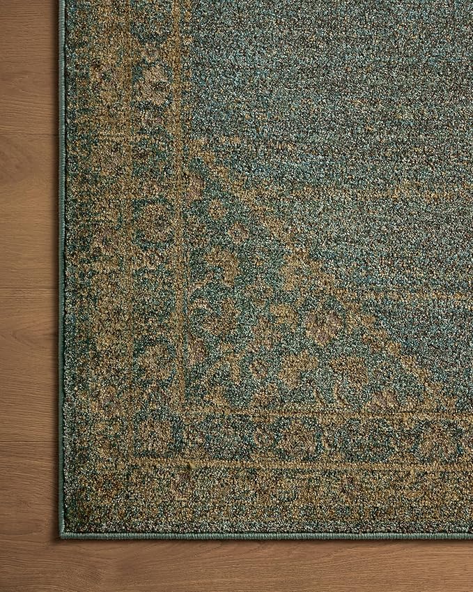 Loloi Magnolia Home by Joanna Gaines Mona Collection MOA-04 Aqua/Wheat 11'-6" x 15'-6" Area Rug