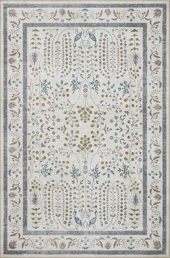 Loloi Rifle Paper Co. Maison Collection MAO-05 Wisteria Cream 2'-3" x 3'-9", .19" Pile Height, Accent Rug