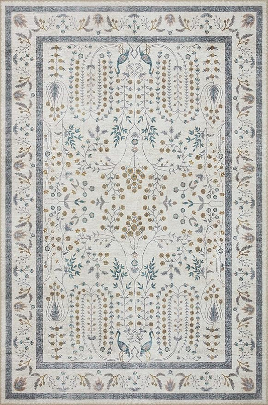 Loloi Rifle Paper Co. Maison Collection MAO-05 Wisteria Cream 2'-3" x 3'-9", .19" Pile Height, Accent Rug