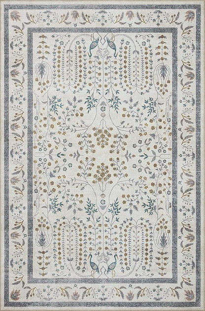 Loloi Rifle Paper Co. Maison Collection MAO-05 Wisteria Cream 7'-6" x 9'-6", .19" Pile Height, Area Rug