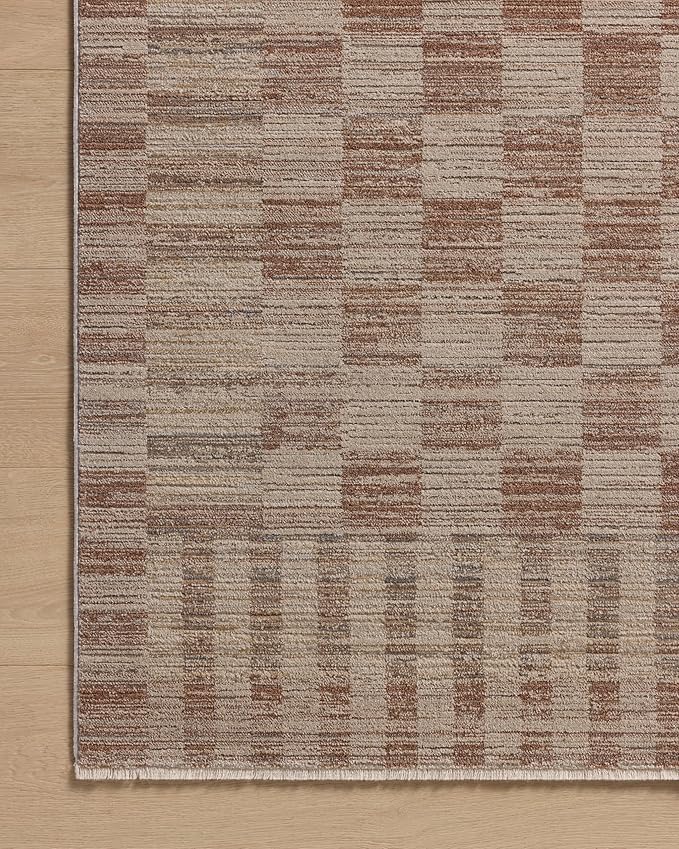 Loloi Amber Lewis Cali Collection CIL-06 Brick/Natural 3'-6" x 5'-6", .25" Pile Height, Accent Rug
