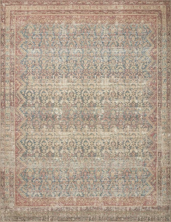 Loloi Angela Rose Aubrey Collection AUB-03 Ocean/Spice 7'-6" x 9'-6", .19" Pile Height, Area Rug