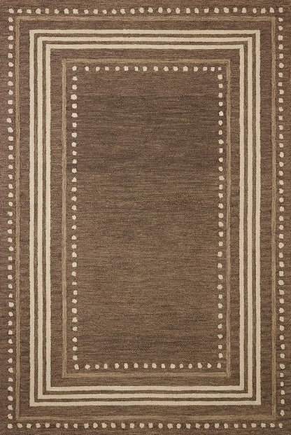Loloi Chris Loves Julia Alfie Collection ALF-02 Bark/Natural 2'-3" x 3'-9" Accent Rug Wool Neutral Living Bedroom Dining Carpet