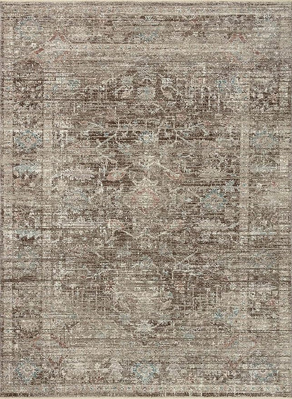 Loloi Magnolia Home by Joanna Gaines Millie Collection MIE-03 Charcoal/Dove 11'-6" x 15'-7", .25" Pile Height, Area Rug