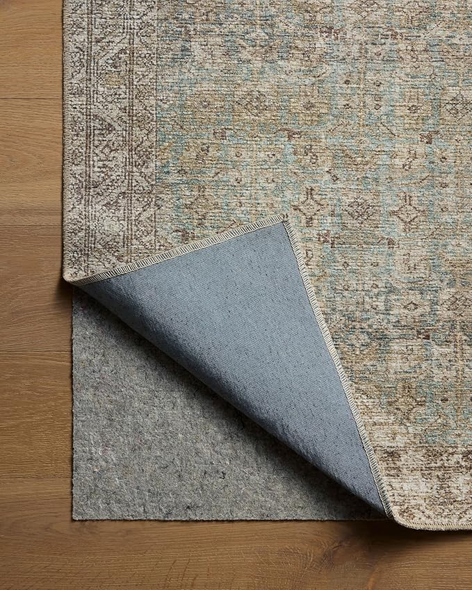 Loloi Amber Lewis Cambria Collection CBR-05 Aqua/Natural 3'-6" x 5'-6" Accent Rug Jute, Neutral, Vintage Style, Antique Tone, Living, Bedroom, Dining, Carpet