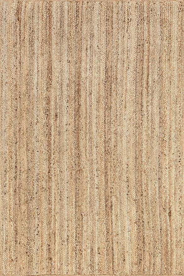 nuLOOM Oval 5x8 Rigo Jute Hand Woven Area Rug, Natural, Solid Farmhouse Design, Natural Fiber, For Bedroom, Living Room, Dining Room, Hallway, Office, Kitchen, Entryway