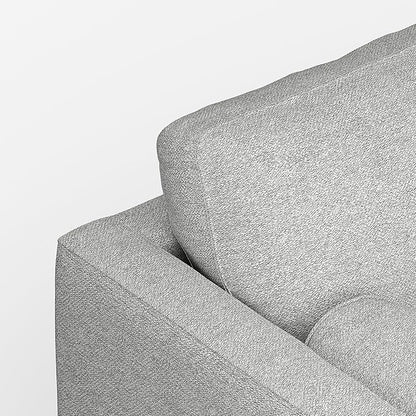 SIMPLIHOME Morrison 72-inch Wide Sofa in Mist Grey Woven-Blend Fabric, Handcrafted Mid-Century Modern Loveseat for Living Room or Family Room, Single Bench Cushion, Bolster Pillows