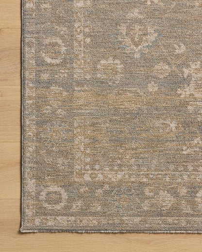 Loloi Chris Loves Julia Louisa Collection LOI-04 Lagoon/Ivory 7'-10" x 10', .38" Pile Height, Area Rug