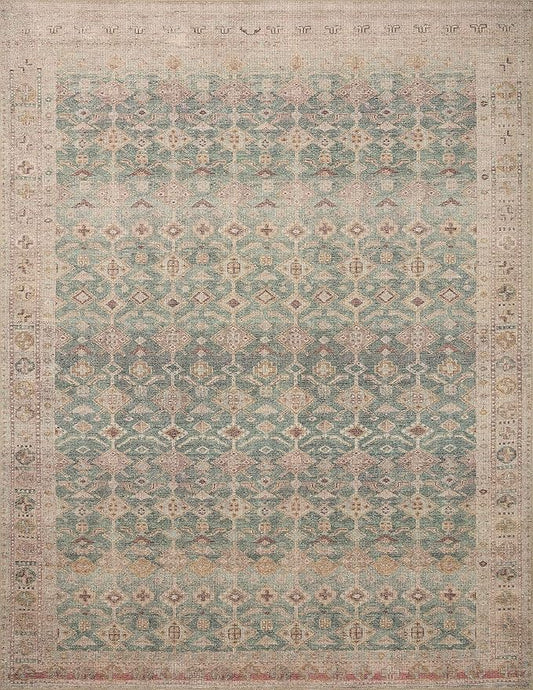 Loloi Angela Rose Aubrey Collection AUB-02 Aqua/Sand 2'-0" x 5'-0", .19" Pile Height, Accent Rug