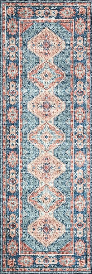 Loloi II Skye Collection SKY-03 Turquoise/Terracotta 7'-6" x 9'-6" Area Rug
