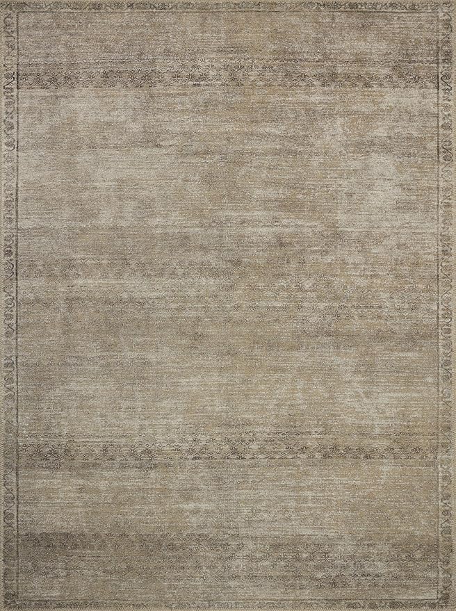 Loloi Amber Lewis Cambria Collection CBR-01 Ash/Bark 3'-6" x 5'-6" Accent Rug Jute, Neutral, Vintage Style, Antique Tone, Living, Bedroom, Dining, Carpet