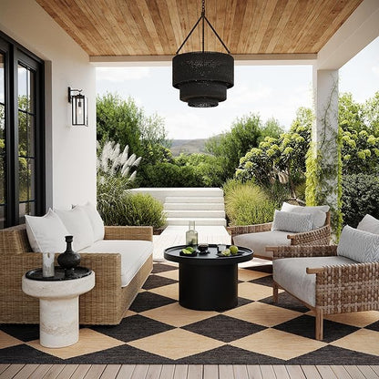 nuLOOM 2' x 3' Outdoor Performance Area Rug, Stain Resistant, Weather Resistant, High Traffic, Patio, Balcony, Outside, Sabina Dark Grey